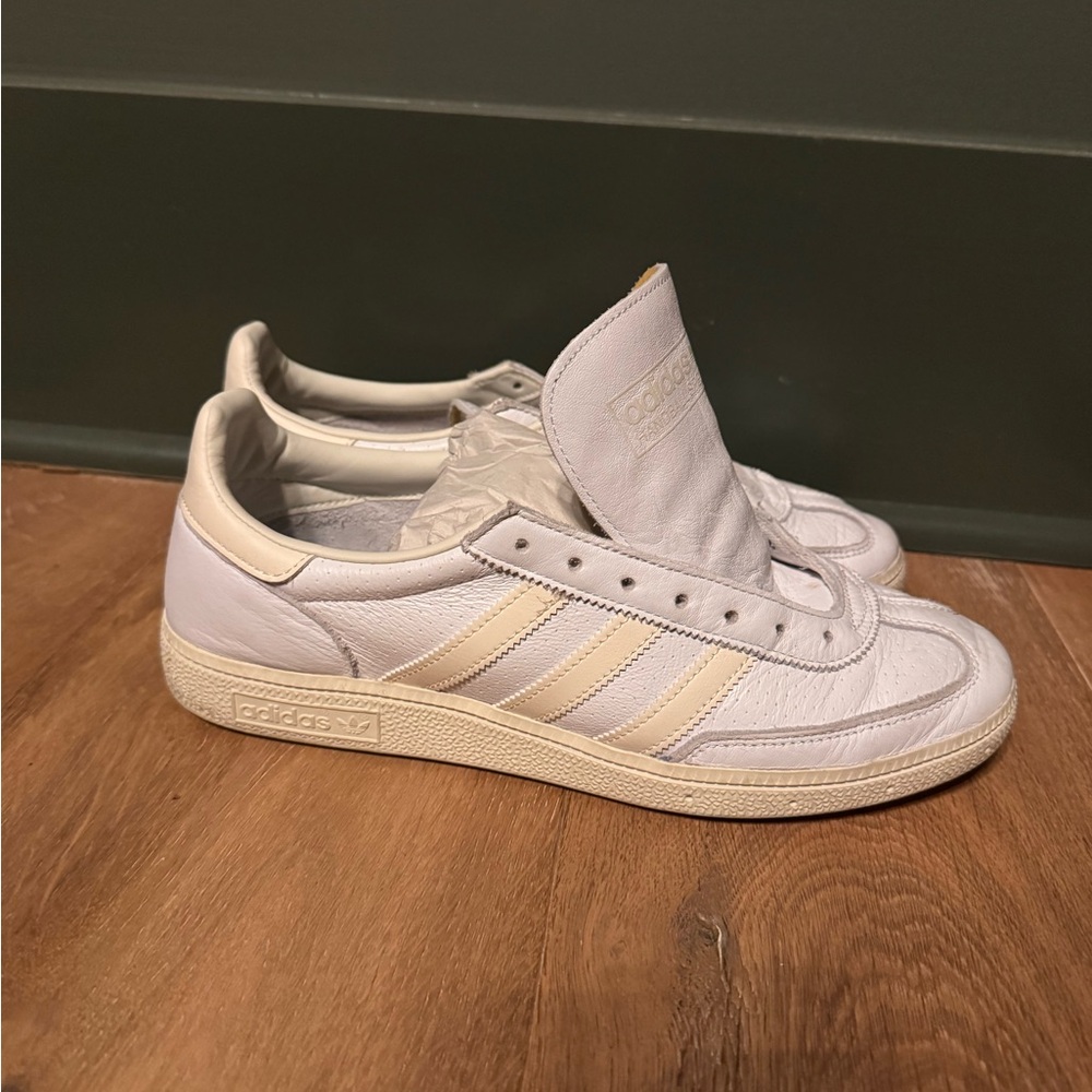 Adidas Cream and White Leather Sneakers